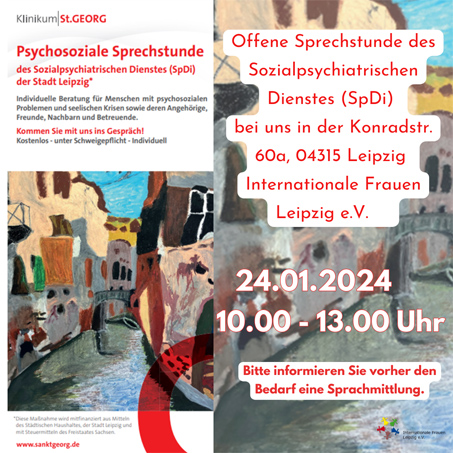 Offene Psychosoziale Sprechstunde des Sozialpsychiatrischen Dienstes (SpDi) der Stadt Leipzig