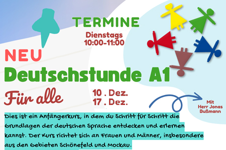 Deutschtraining A1 für Frauen und Männer