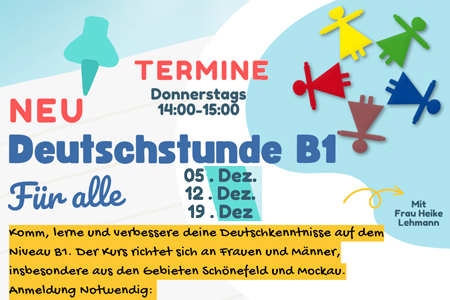 Deutschtraining B1 für Frauen und Männer