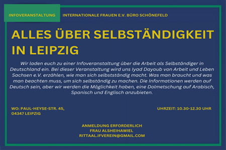 Infoveranstaltung: Selbstständigkeit in Deutschland