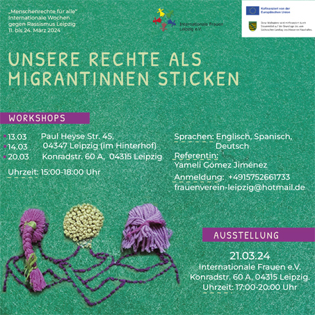 Workshop &quot;Unsere Rechte als Migrantinnen sticken&quot;
