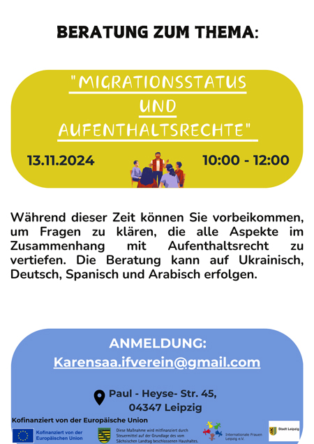 Multiplikator*innen-Schulung für Eltern  Praxis in Beratung- Migrationsstatus und Aufenthaltsrechte