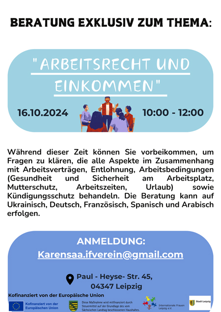 Beratung Exklusiv zum Thema: &quot;Arbeitsrechte und Einkommen&quot; 