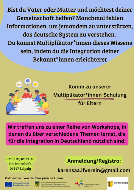 Einladung Multiplikator*innen-Schulung für Eltern 