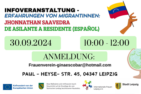 Infoveranstaltung Erfahrungen von MigrantInnen - Jhonnathan Saavedra de asilante a residente (ESPANOL)