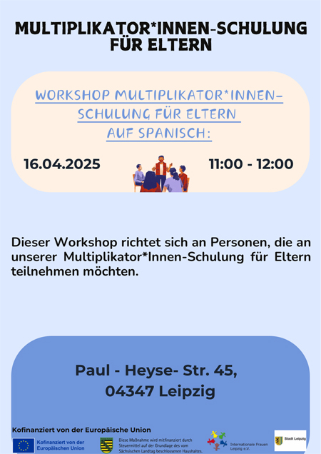 Multiplikator*innen-Schulung für Eltern - auf Spanisch