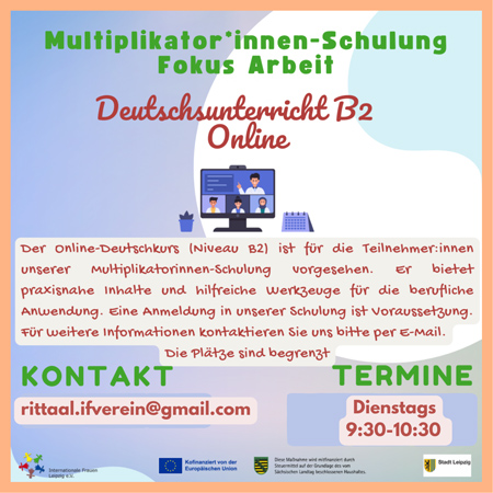 “Multiplikator*innen-Schulung für Eltern” – Fokus Arbeit: Online-Deutschkurs
