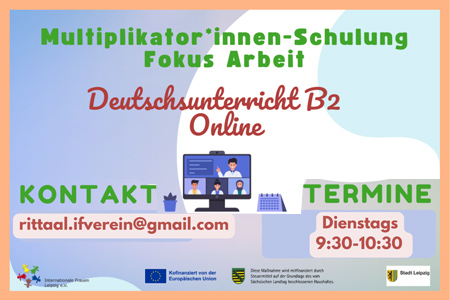 “Multiplikator*innen-Schulung für Eltern” – Fokus Arbeit: Online-Deutschkurs