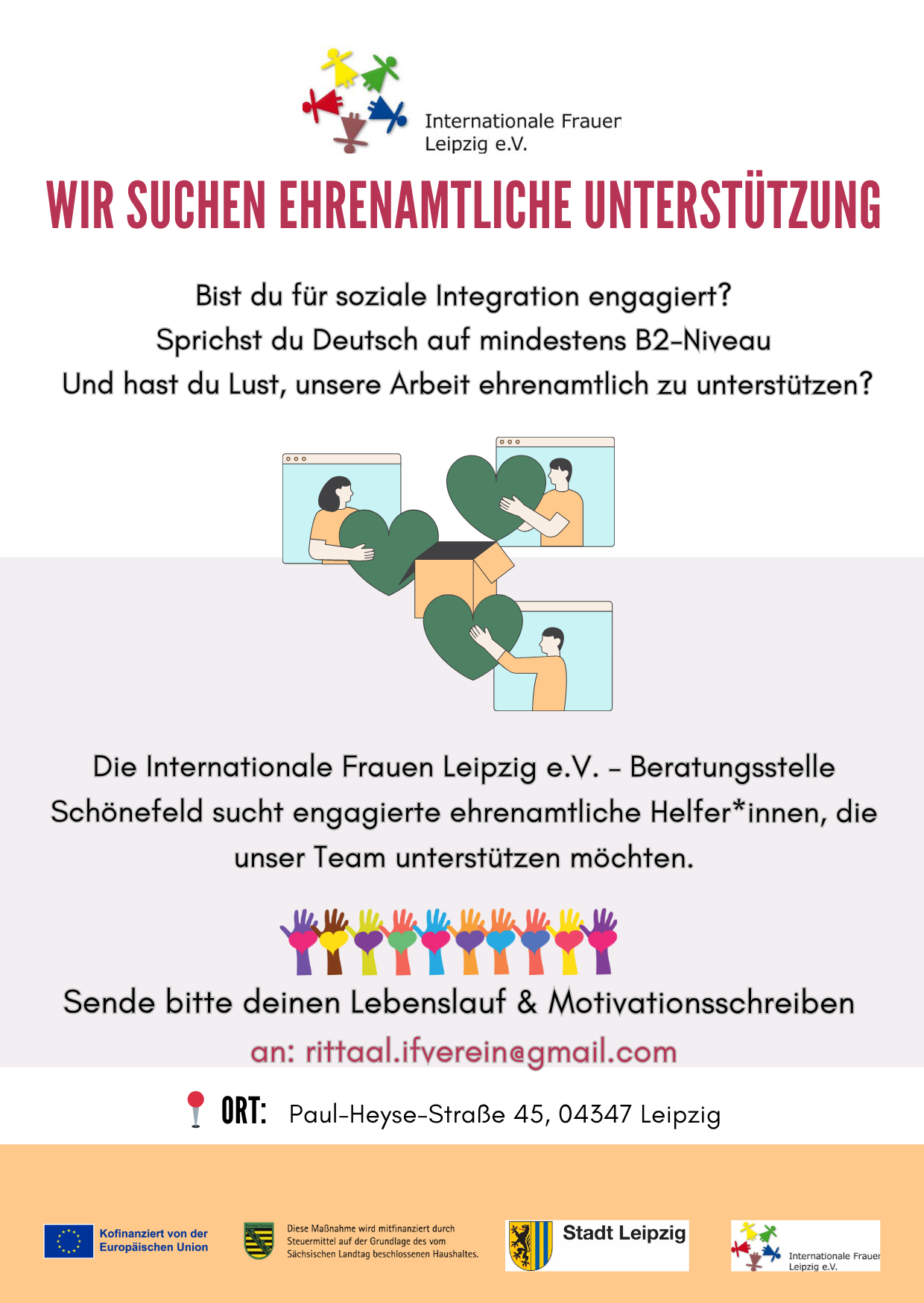 Wir suchen freiwillige Unterstützung
