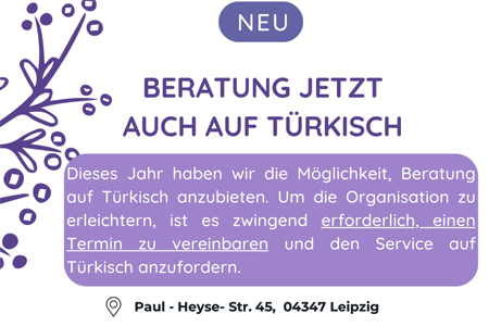Beratung jetzt auch auf Türkisch (NEU!!) - Nur mit Termin