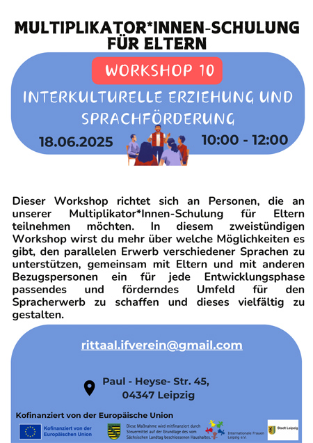 MultiplikatorInnen Schulung:  Interkulturelle Erziehung und Sprachförderung