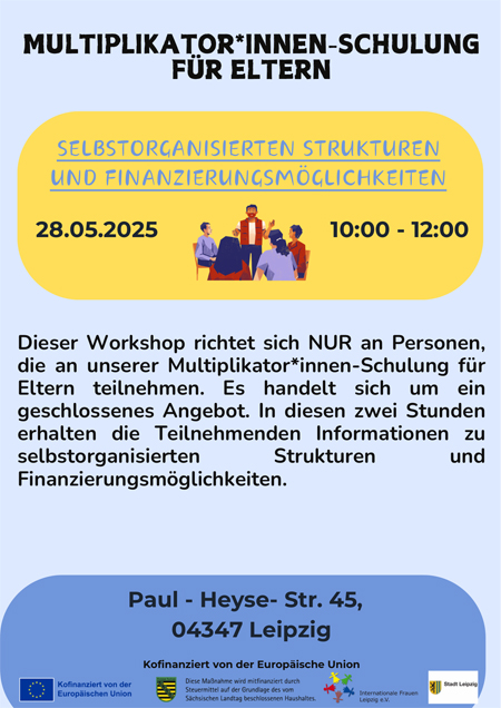 MultiplikatorInnen Schulung Workshop: selbstorganisierten Strukturen und Finanzierungsmöglichkeiten