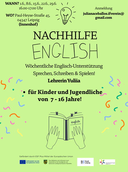 Englisch Nachhilfe für Kinder von 7 - 16 Jahren