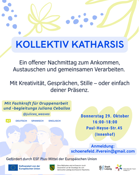 Kollektive Katharsis – Nachmittag für Austausch und Gemeinschaft (Deutsch, Spanisch, Englisch)