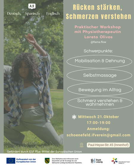 Workshop: Rücken stärken, Schmerzen verstehen (Deutsch, Spanisch, Englisch)
