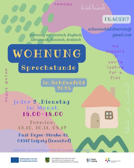 Wohnung Sprechstunde in Schönefeld 2026 (Deutsch, Englisch, Ukrainisch, Russisch, Arabisch)