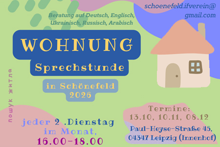 Wohnung Sprechstunde in Schönefeld 2026 (Deutsch, Englisch, Ukrainisch, Russisch, Arabisch)