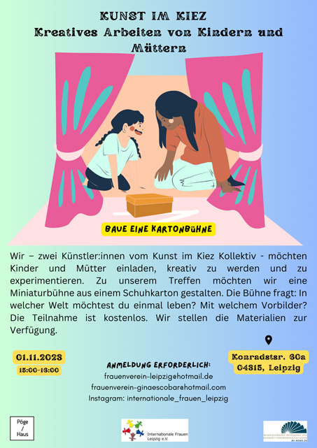 Kunst im Kiez - kreatives Arbeiten von Kindern und Müttern