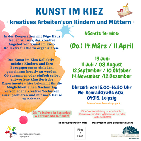 Kunst im Kiez - kreatives Arbeiten von Kindern und Müttern