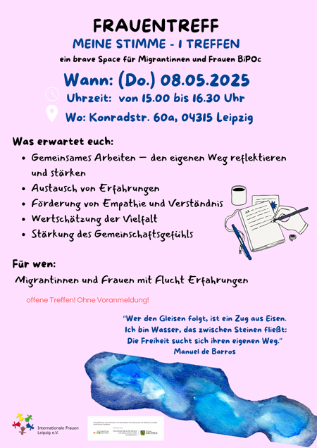 Frauentreff - Meine Stimme I Treffen - ein brave Space für Migrantinnen und Frauen BiPoc