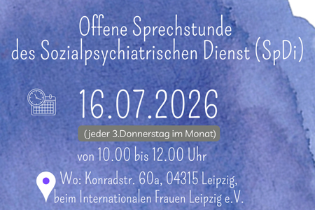 Offene Psychosoziale Sprechstunde des Sozialpsychiatrischen Dienstes (SpDi) der Stadt Leipzig