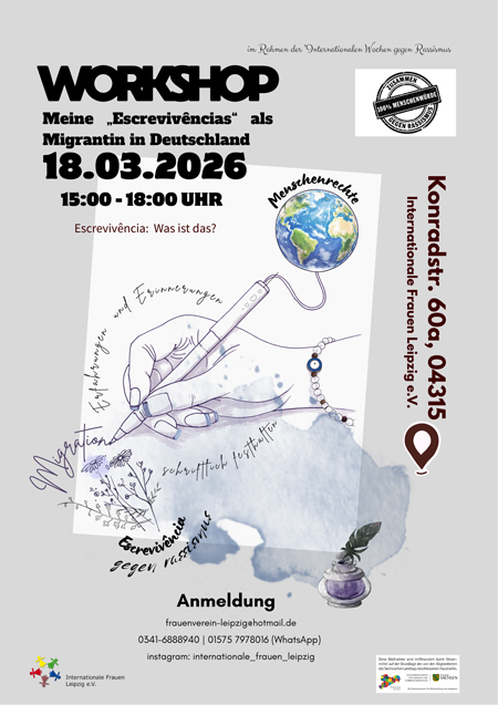 Workshop im Rahmen der Internationalen Woche gegen Rassismus- “Meine ‘Escrevivências’ als Migrantin in Deutschland
