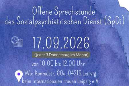 Offene Psychosoziale Sprechstunde des Sozialpsychiatrischen Dienstes (SpDi) der Stadt Leipzig