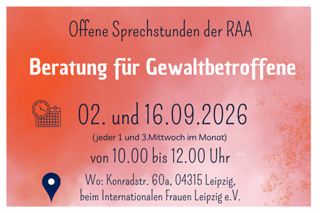 Offene Sprechstunde der Beratung für Gewaltbetroffene der RAA e.V.