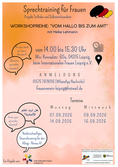 Deutsch Sprachtraining für Frauen - Teil 2 “ Vom Hallo bis zum Amt”