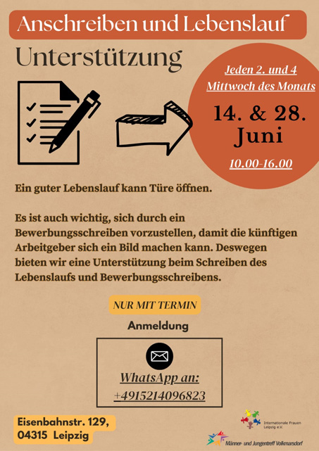 Anschreiben und Lebenslauf