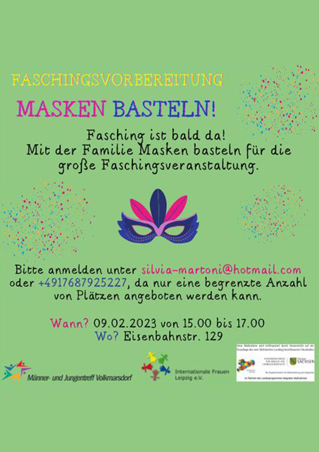 Faschingsvorbereitung: Masken basteln