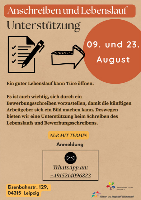 Anschreiben und Lebenslauf