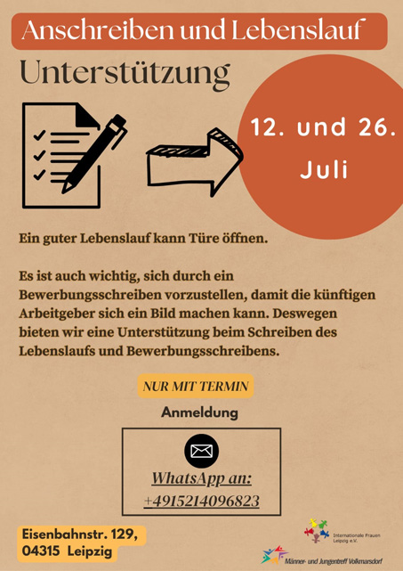 Anschreiben und Lebenslauf