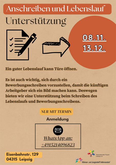 Anschreiben und Lebenslauf