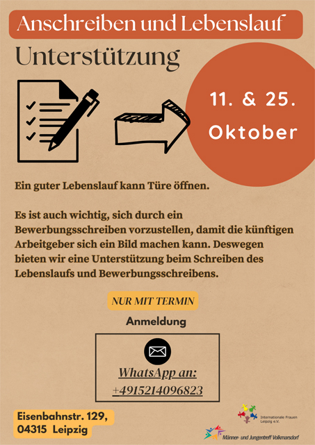 Anschreiben und Lebenslauf